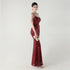Graceful Sequin Embellished Mesh Mermaid Maxi Dress